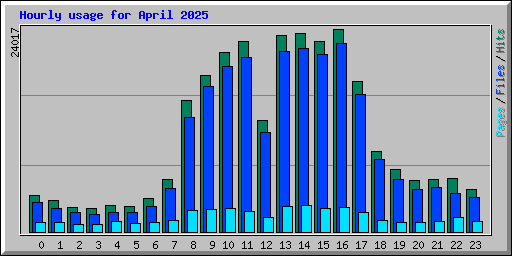 Hourly usage for April 2025
