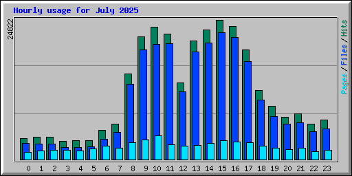 Hourly usage for July 2025