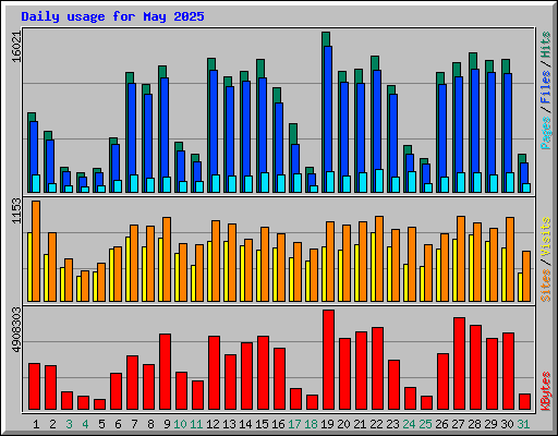 Daily usage for May 2025
